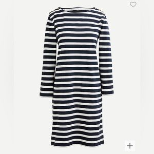 NWT J. Crew Shoulder-button shift dress in striped Mariner cloth L